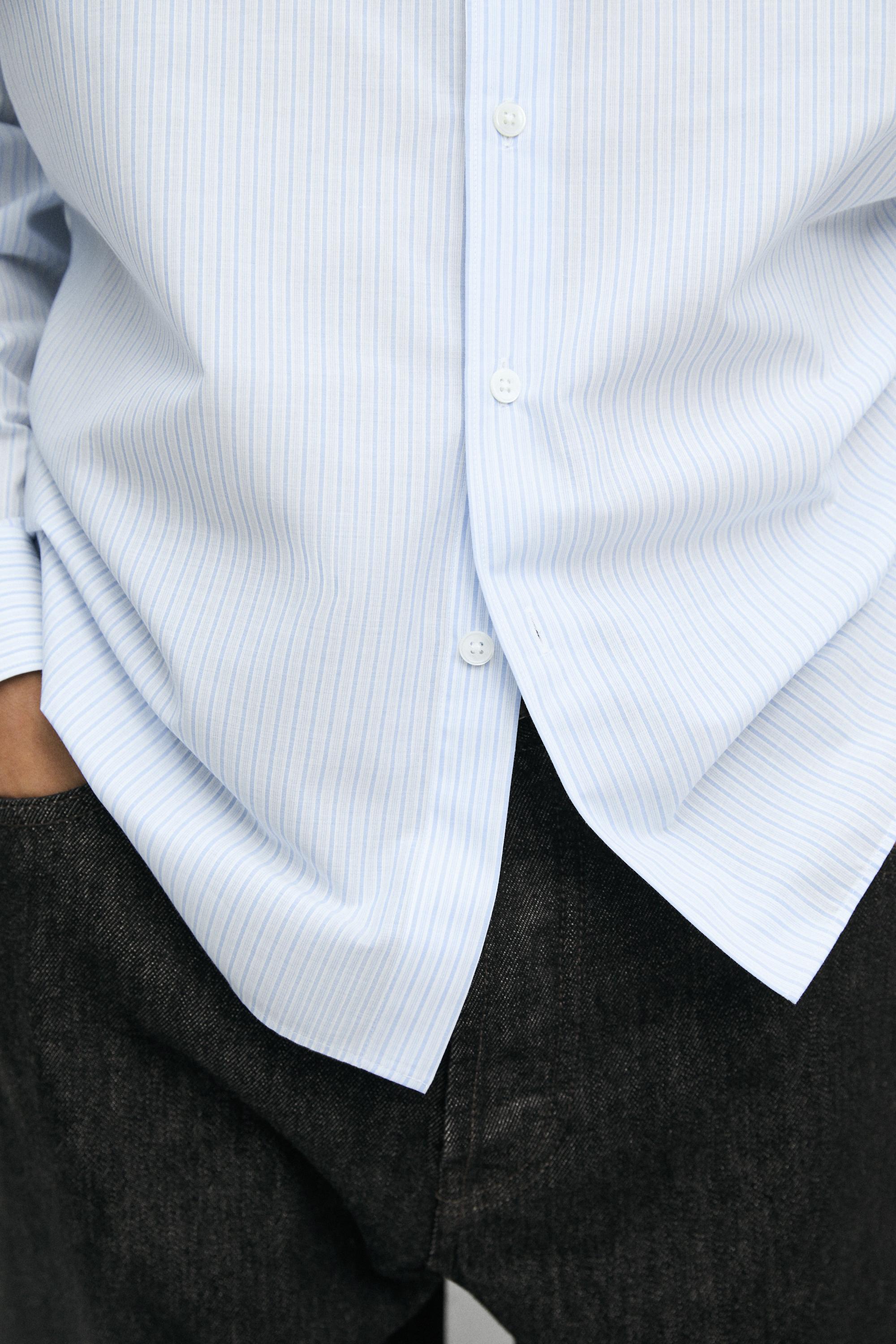 100% cotton regular fit striped shirt